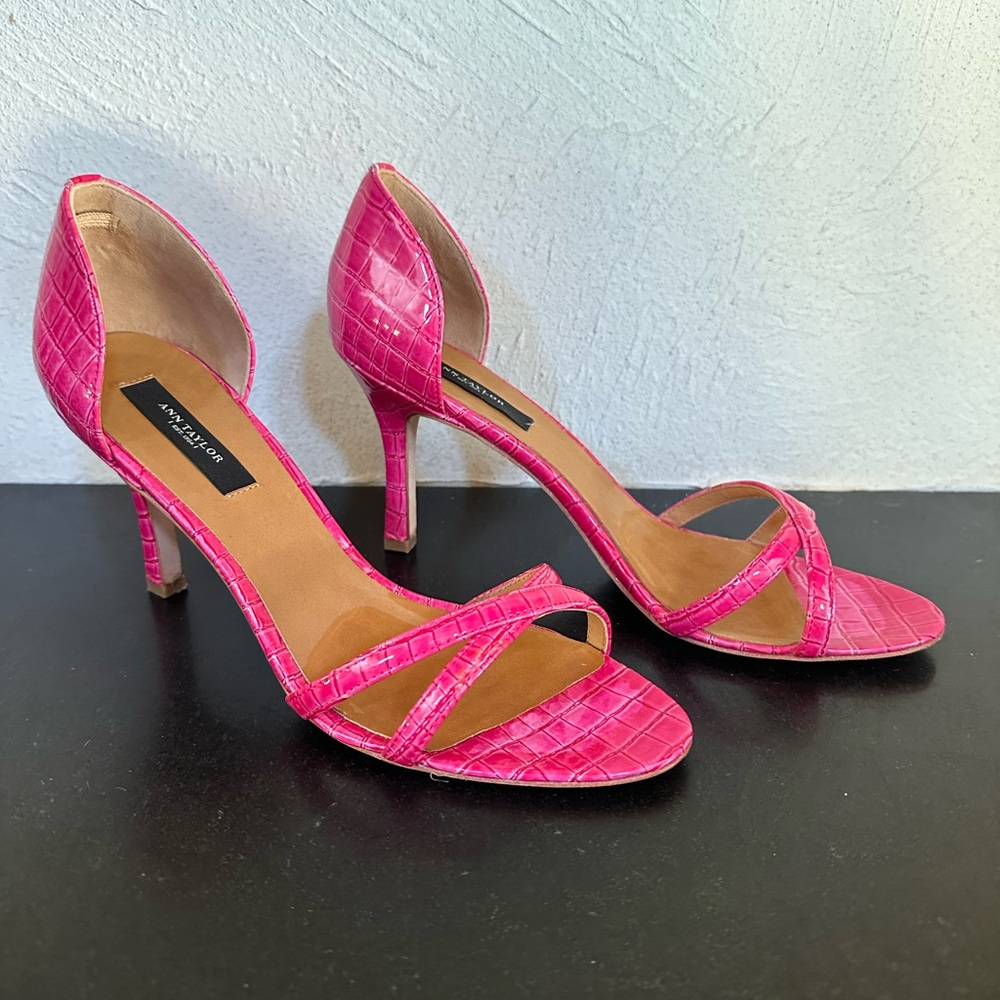 Ann Taylor Stephanie D’Orsay hot pink heels